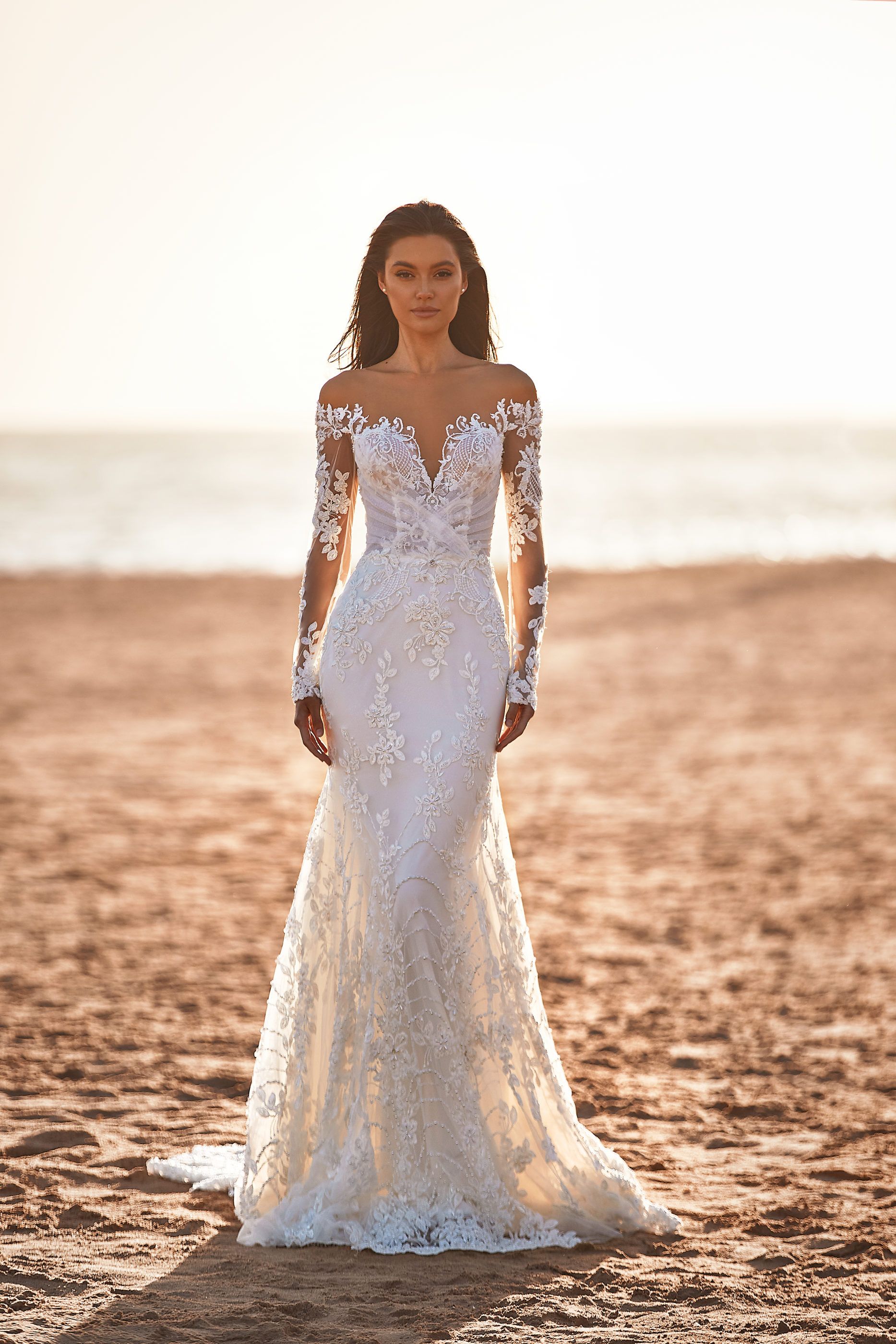 Bridal Shops Form Fitting Long Sleeve Wedding Dresses Beaded Long Sleeve Fit-and-Flare Dress Kleinfeld Bridal Shops Form Fitting Long Sleeve Wedding Dresses Beaded Long Sleeve Fit-and-Flare Dress Kleinfeld