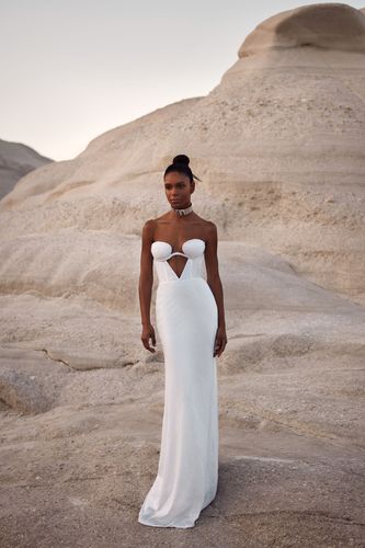 yasmeen lace jersey maxi bridesmaid dress
